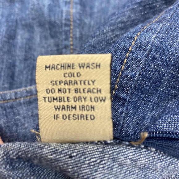 Vintage KHAKIS Women's Denim A-Line Skirt Blue Size 12 Pockets Zip Closure 90's - Picture 9 of 9